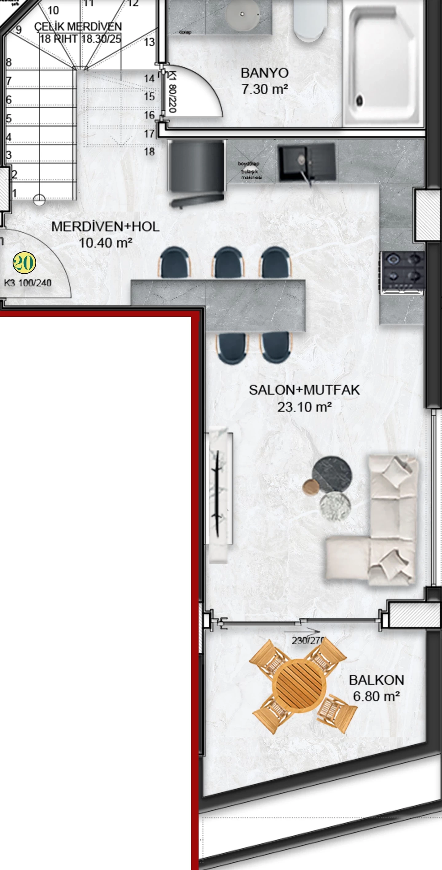 Блок В - 2+1 duplex