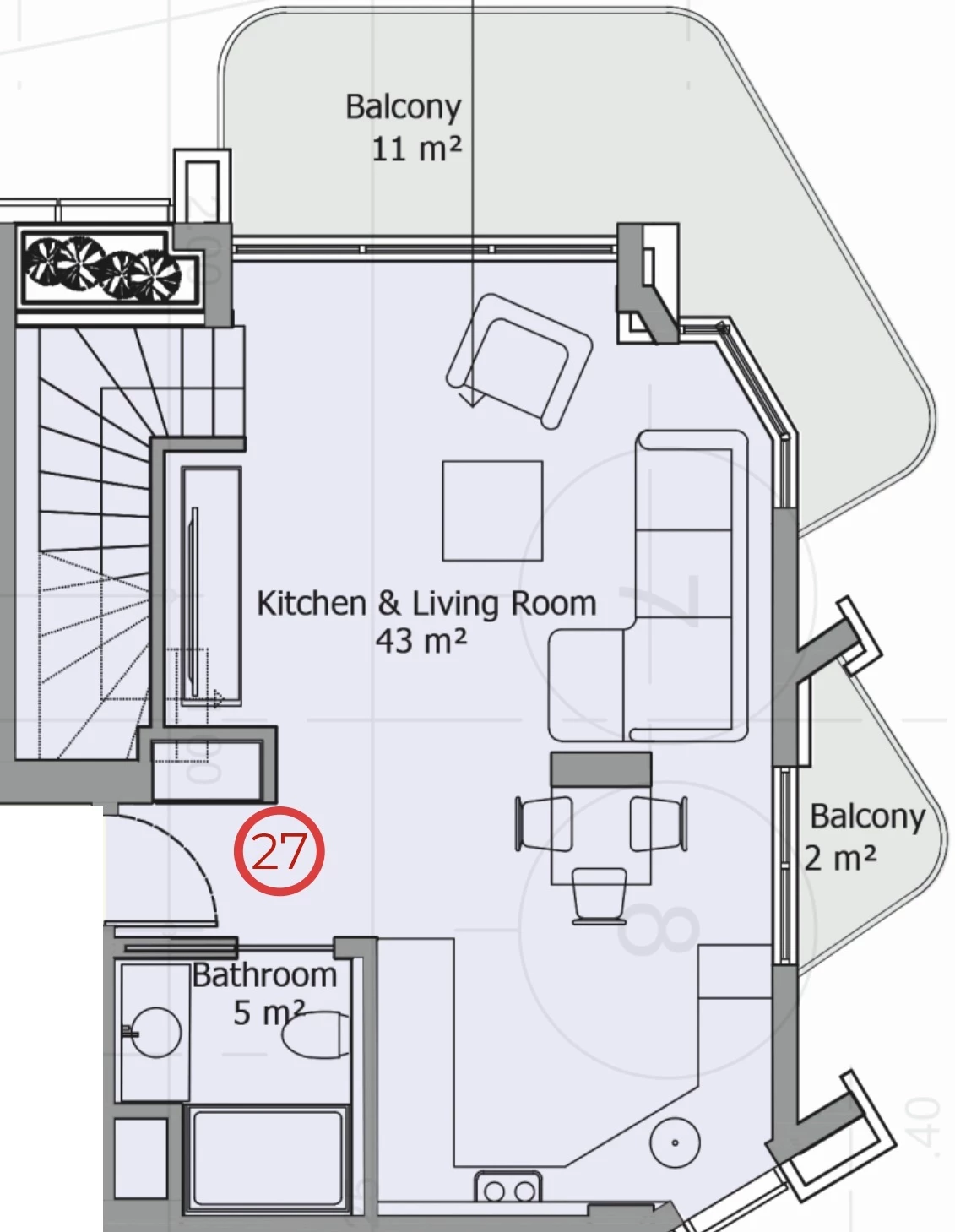 Блок В - 2+1 duplex