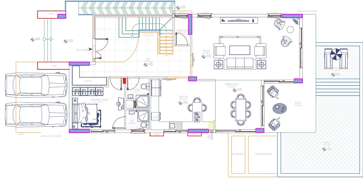Вилла блок A - 4+1 duplex